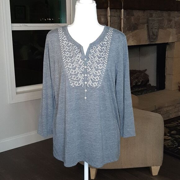 Croft & Barrow Gray Shirt - Picture 1 of 7